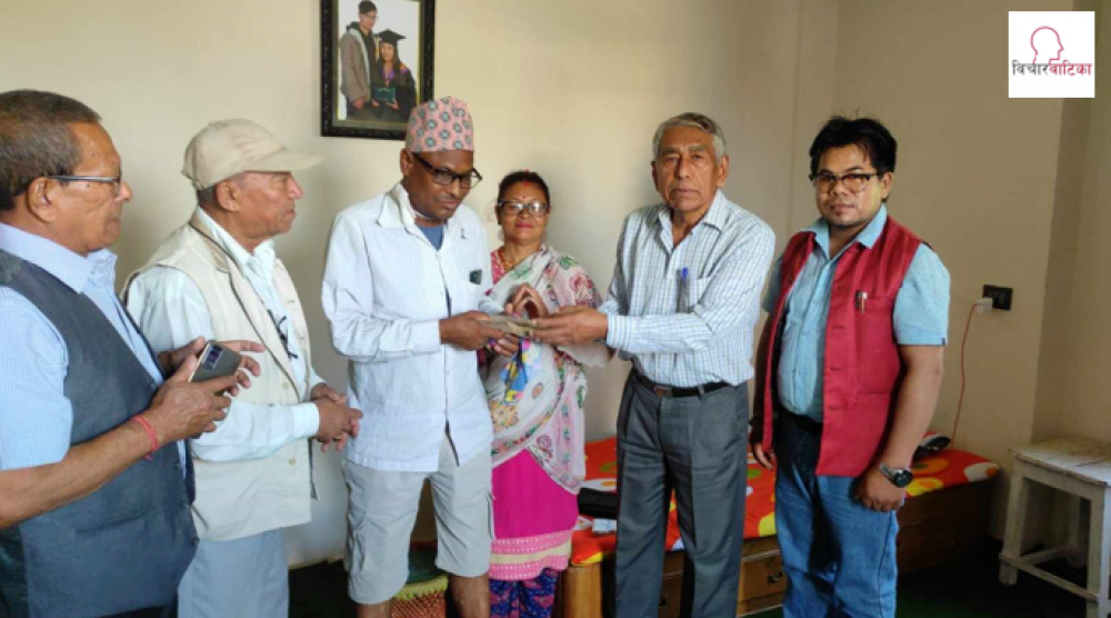 श्री श्री जानकारी माता नेपाली धार्मिक संघ कोलकाताद्वारा मन्थलीका मृगौला पिडित श्रेष्ठलाई आर्थिक नगद सहयोग हस्तान्तरण 